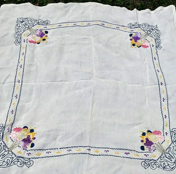 Vintage Other - Hand Embroidery Vintage Tablecloth